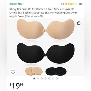 Push up adhesive bra in tricky bra black and nude